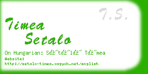timea setalo business card